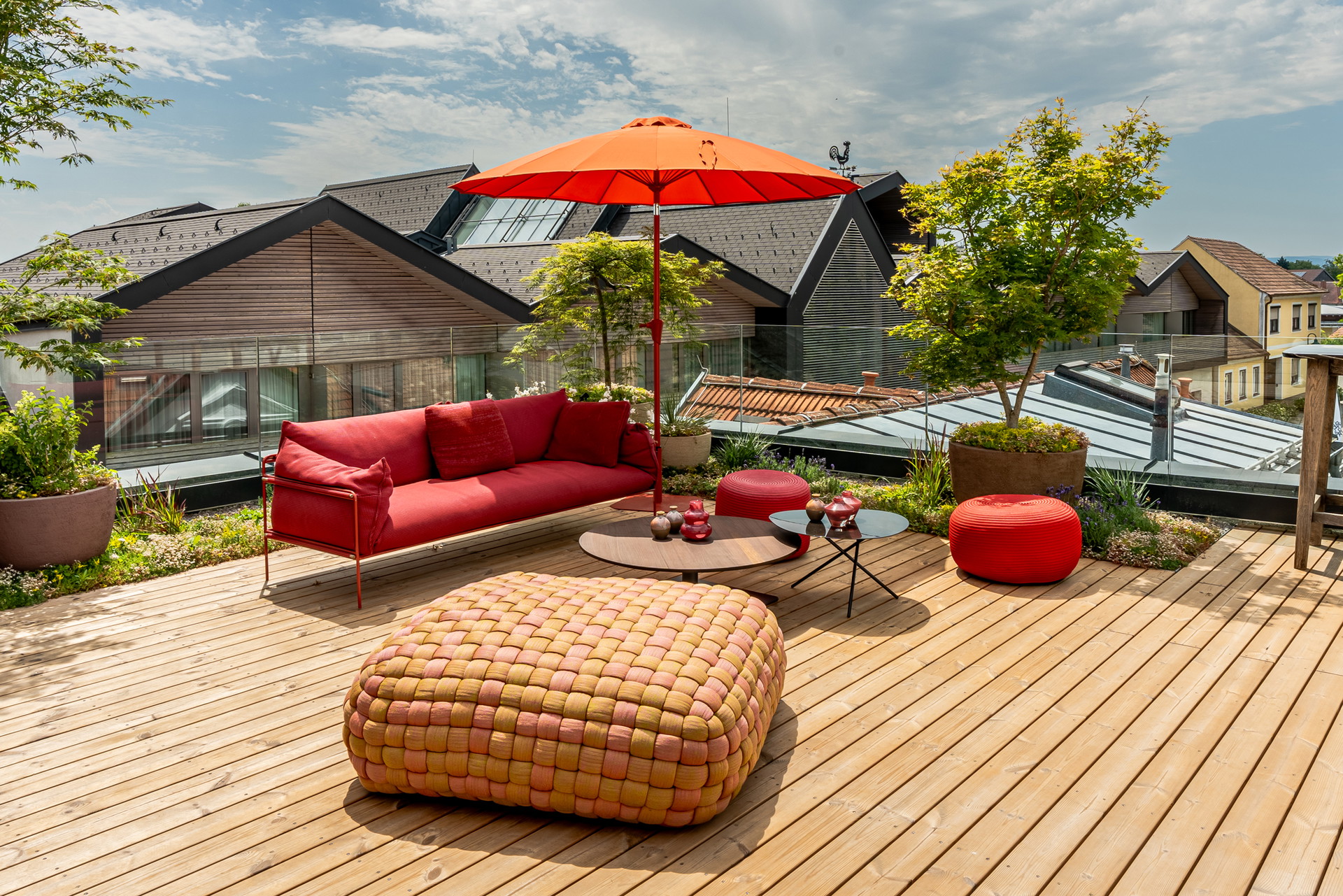 Die Dachterrasse im Gutshof.