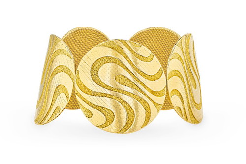Armband aus der Garnitur Op Art, 1970
Gelbgold
