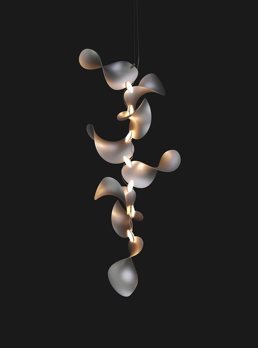 Dune 8 Vertical Cluster, silver anodized
