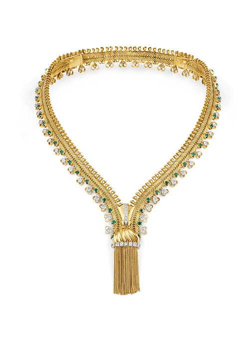 Collier Zip, 1955
Gelbgold, Platin, Smaragde, Diamanten