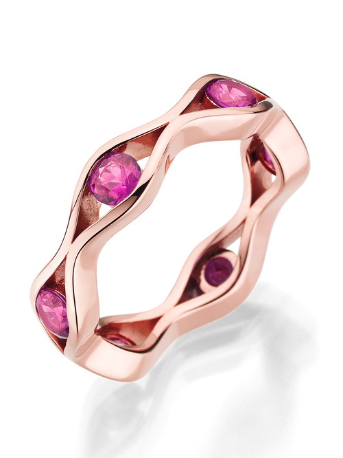 Rubin Ring »ONDA« in 18 Karat Roségold.