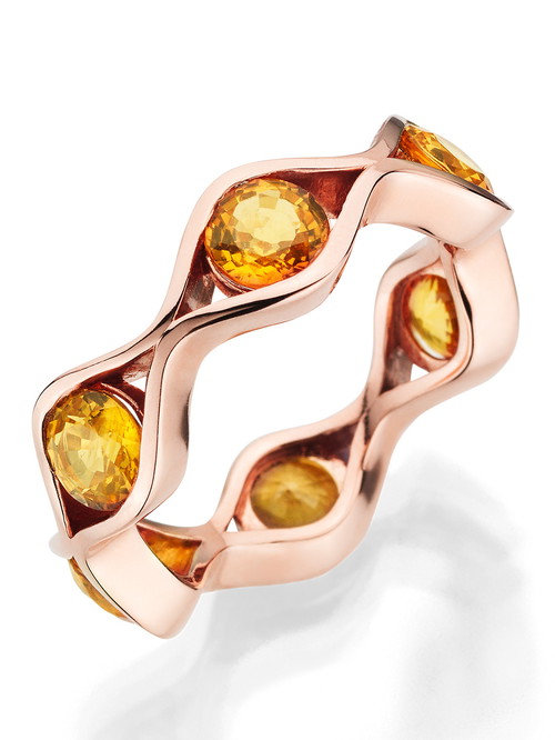 Ring »ONDA« mit gelben Saphiren in 18 Karat Roségold.