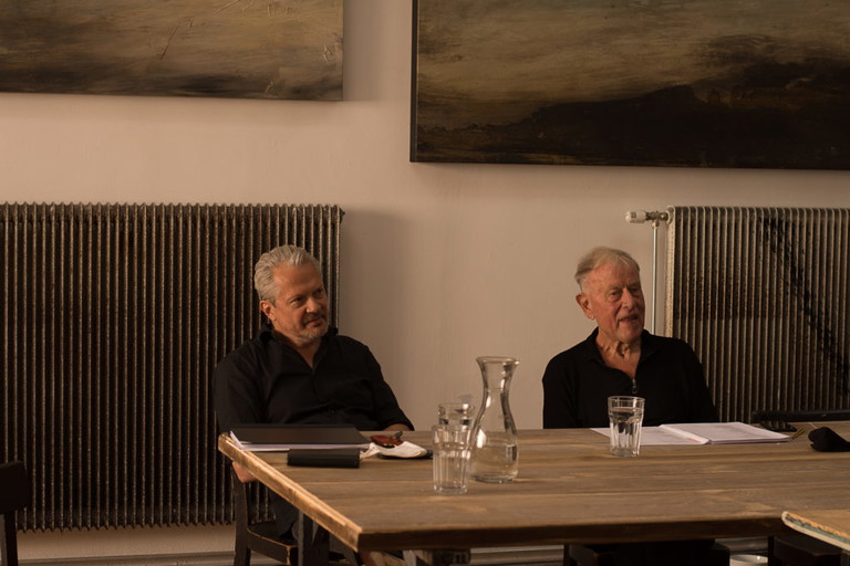 Probenbeginn von „Der deutsche Mittagstisch“ im Theater in der Josefstadt – mit Herbert Föttinger und Claus Peymann. 