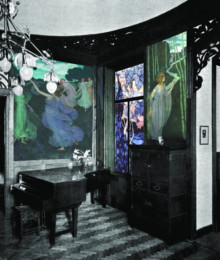 Das Beethoven-Musikzimmer von Josef Maria Auchentaller in der Villa Scheid in Wien, 1899 