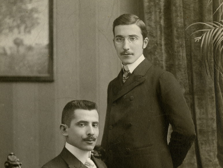 Stefan Zweig und Bruder.