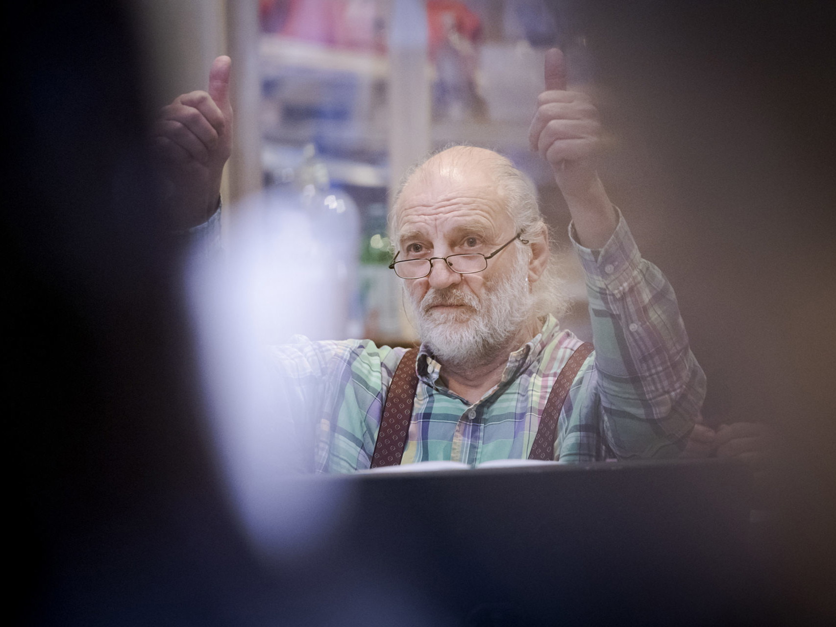 Peter Konwitschny bei der Arbeit auf der Probebühne des Theaters an der Wien Ende Dezember 2020.