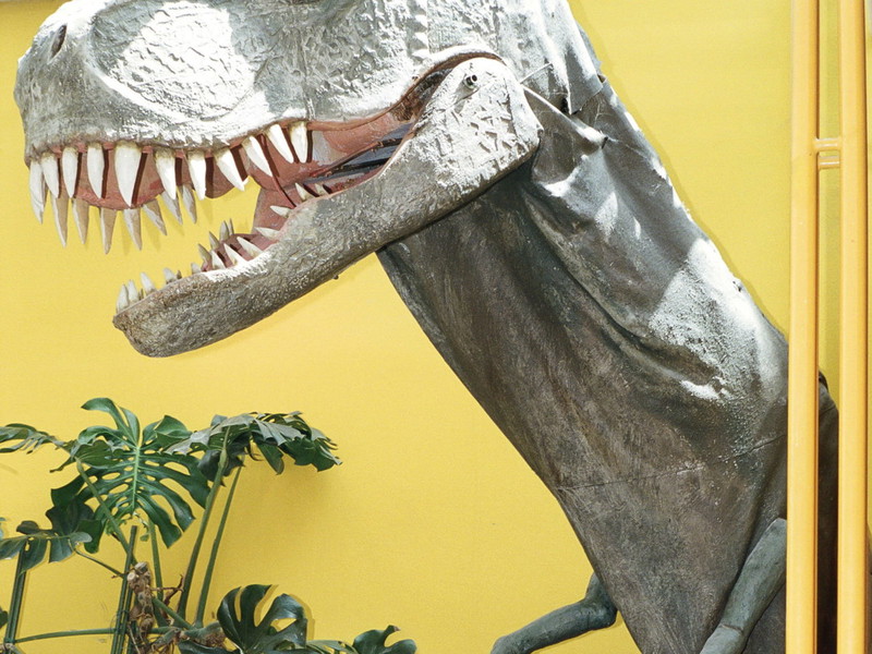 Direktor Thomas Birkmeir und 
Chefdramaturg Gerald Maria Bauer posieren zwar vor einem Dinosaurier, blicken gesellschaftspolitisch aber in eine moderne Zukunft. 