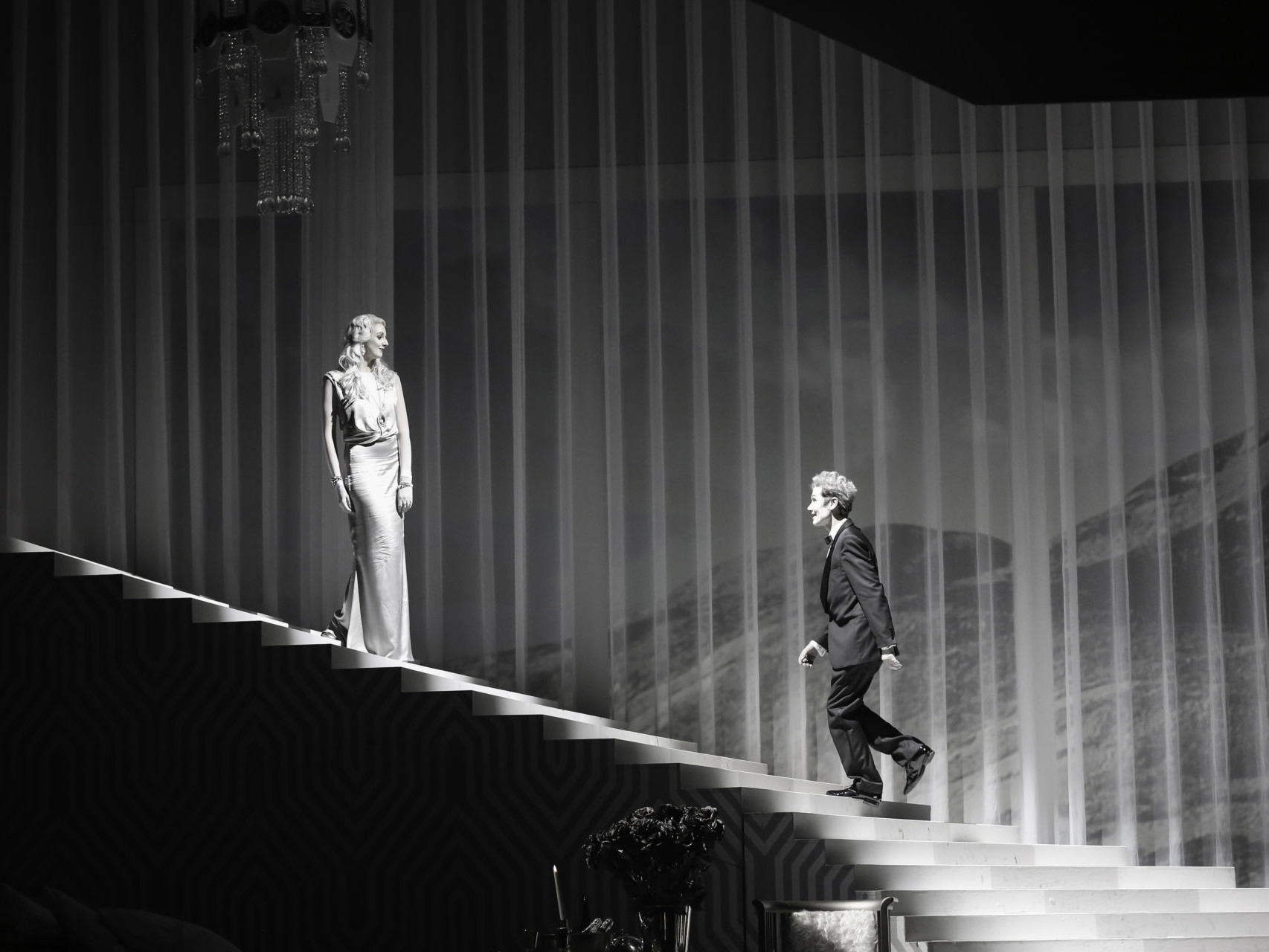 Andreas Bieber als Axel Swift und Bettina Mönch als Gloria Mills in der Operette „Axel an der Himmelstür".