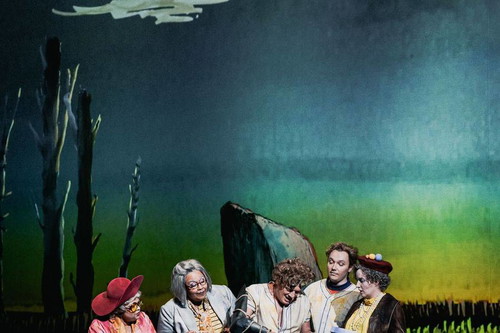 Jasmin White (Dritte Dame), Katia Ledoux (Zweite Dame), Daniel Schmutzhard (Papageno), David Kerber (Tamino), Hedwig Ritter (Erste Dame)