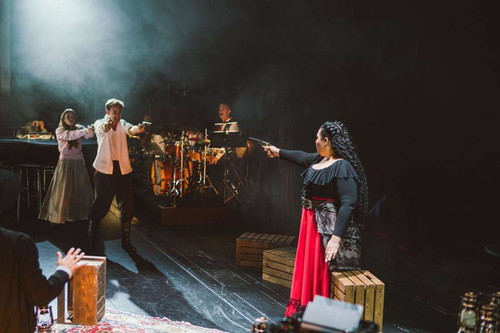 Julia Edtmeier (Micaëla), Anton Zetterholm (Don José), Jörg Mikula (Drums / Percussion), Katia Ledoux (Carmen)